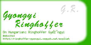 gyongyi ringhoffer business card